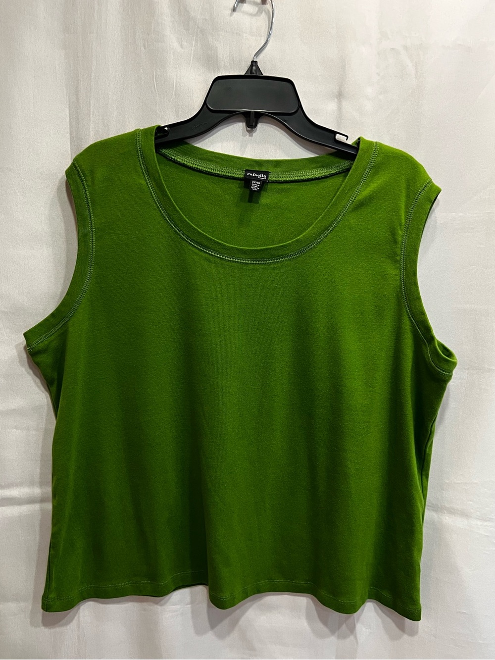 Rafaella Sleeveless Scoop Neck Green Tank Top Size 3X